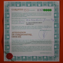 Rolex Garantía Submariner 16610 Punched 2000