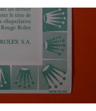 Rolex Garantía Submariner 16800 Punched 1988