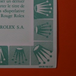 Rolex Garantía Submariner 16800 Punched 1988