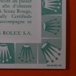 Rolex Garantía Submariner Mixto 16613 Punched 1989