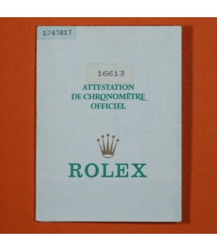 Rolex Garantía Submariner Mixto 16613 Punched 1989