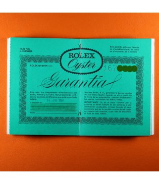 Rolex Garantia Papeles Referencia en Blanco Fecha 1968