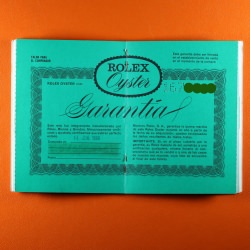 Rolex Garantia Papeles Referencia en Blanco Fecha 1968
