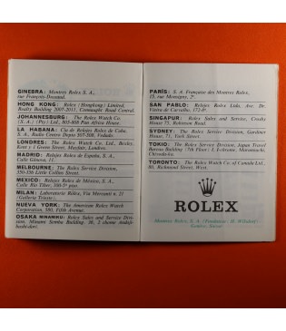 Rolex Garantia Papeles Referencia en Blanco Fecha 1968