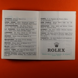 Rolex Garantia Papeles Referencia en Blanco Fecha 1968