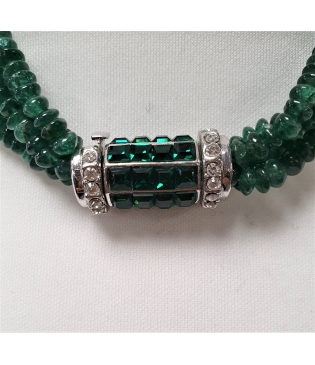 Collar bisuteria piedras verdes