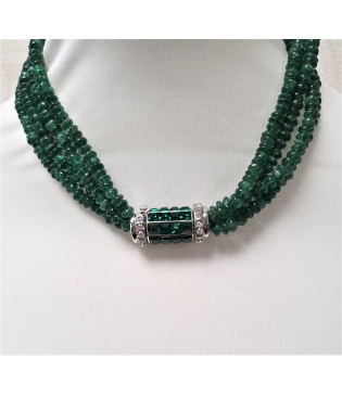 Collar bisuteria piedras verdes