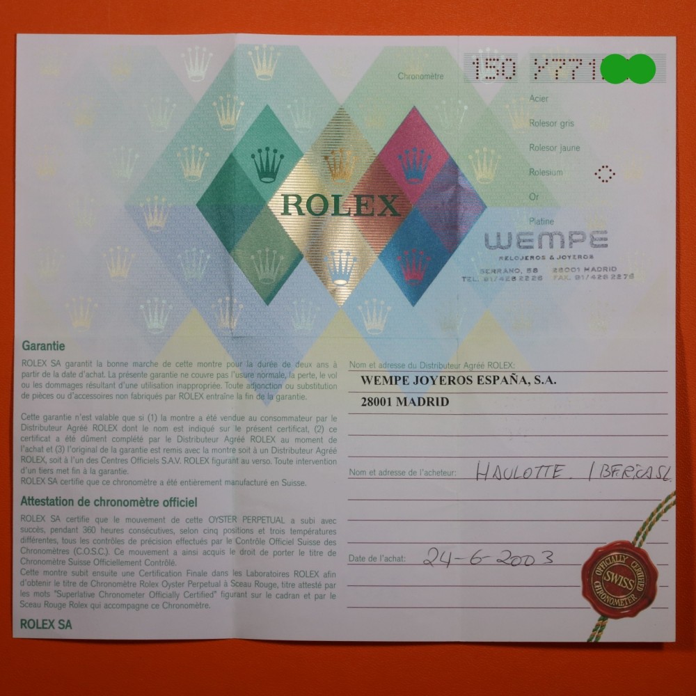 Rolex Yachmaster Garantia Papeles ref 16622 2002