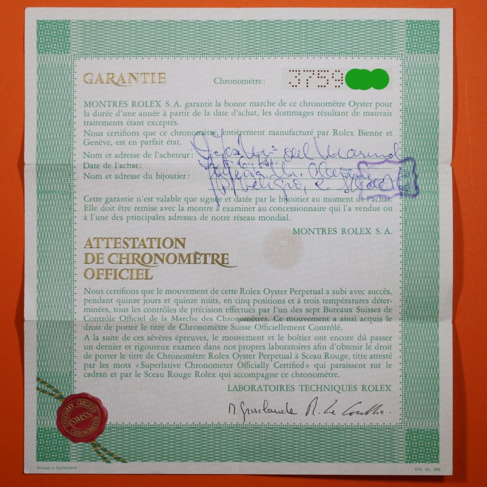 Rolex Date ref 1500 Garantia Papeles 1974