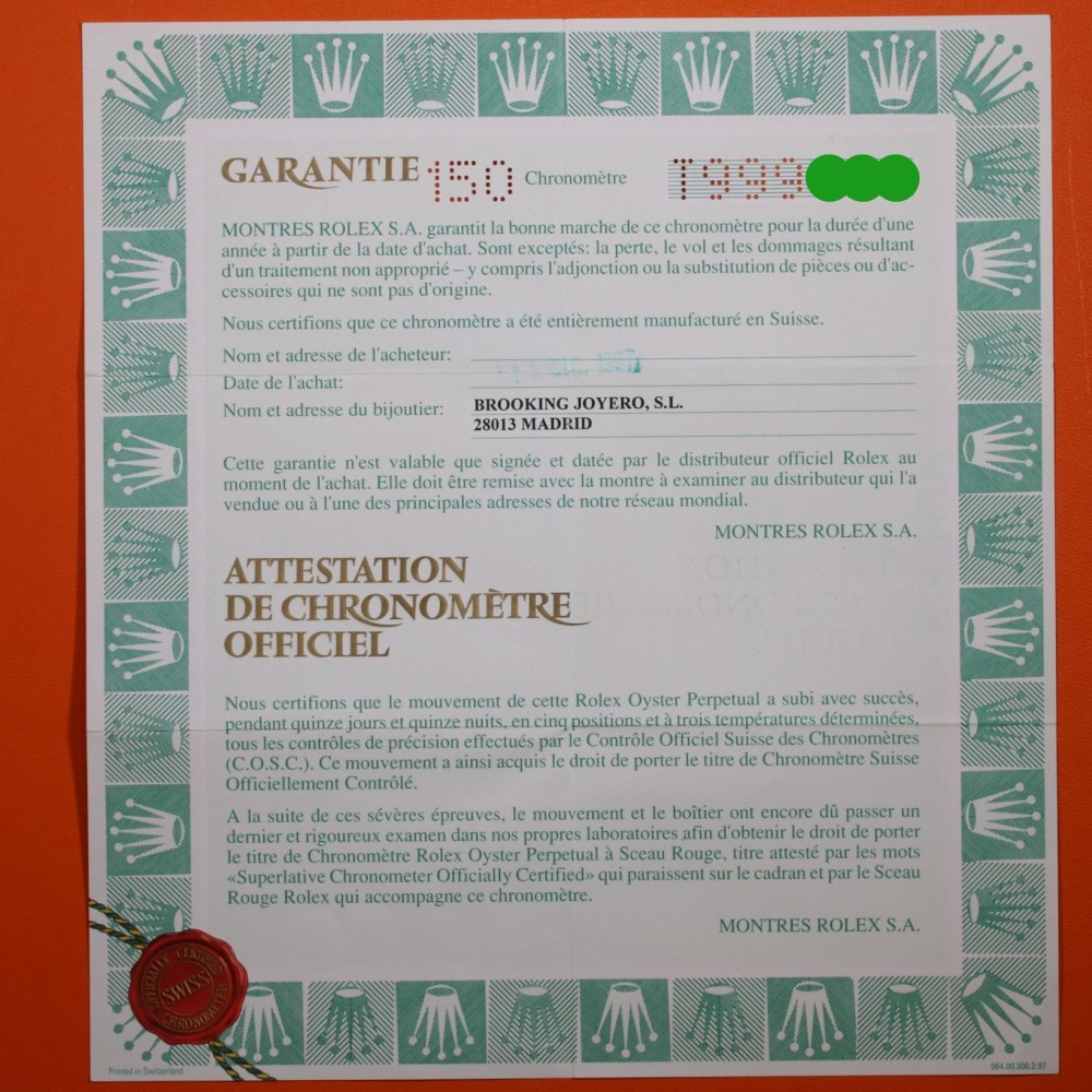 Rolex Oyster Sra Mixto Garantia Papeles 67183 Año 1996